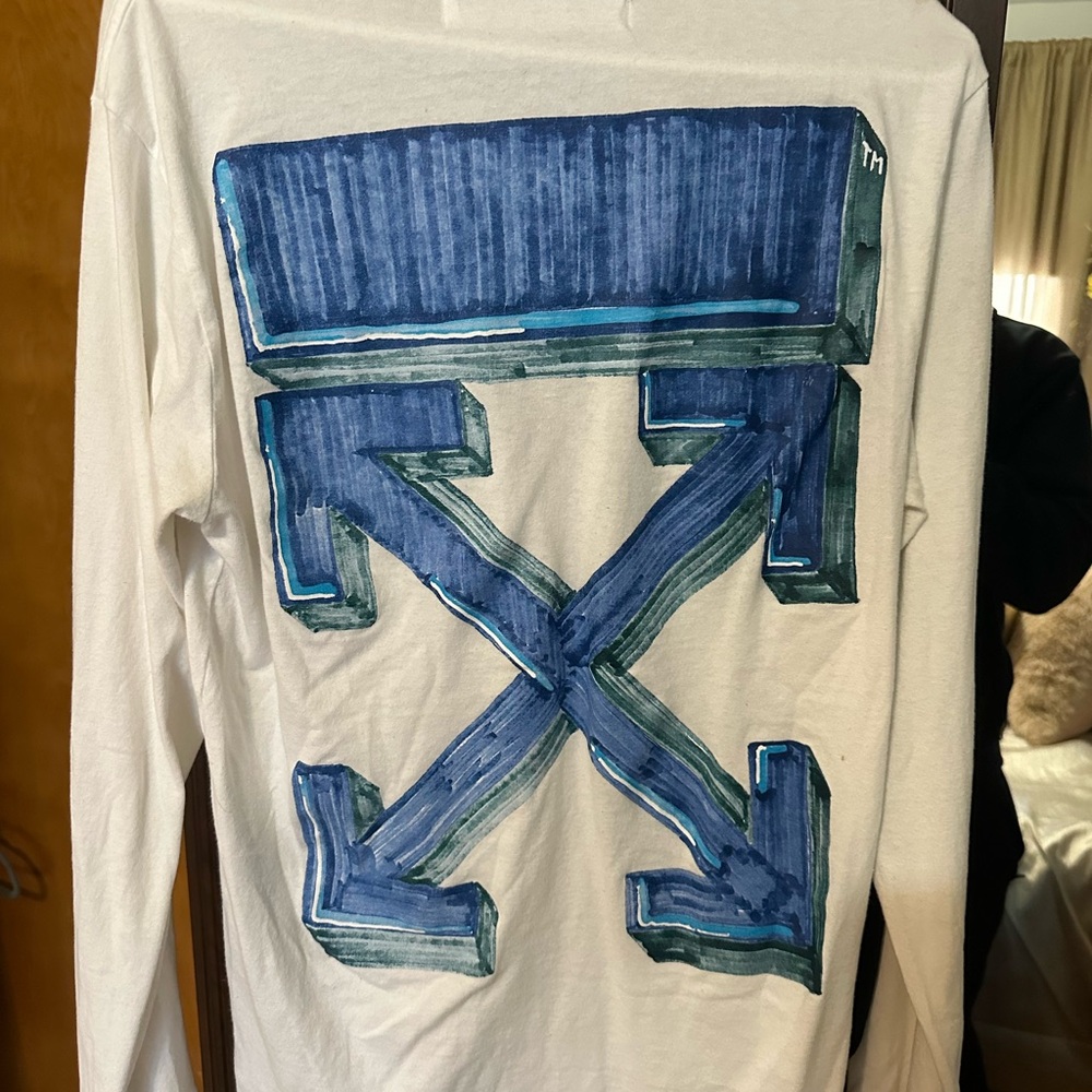 Off White Blue Logo tee